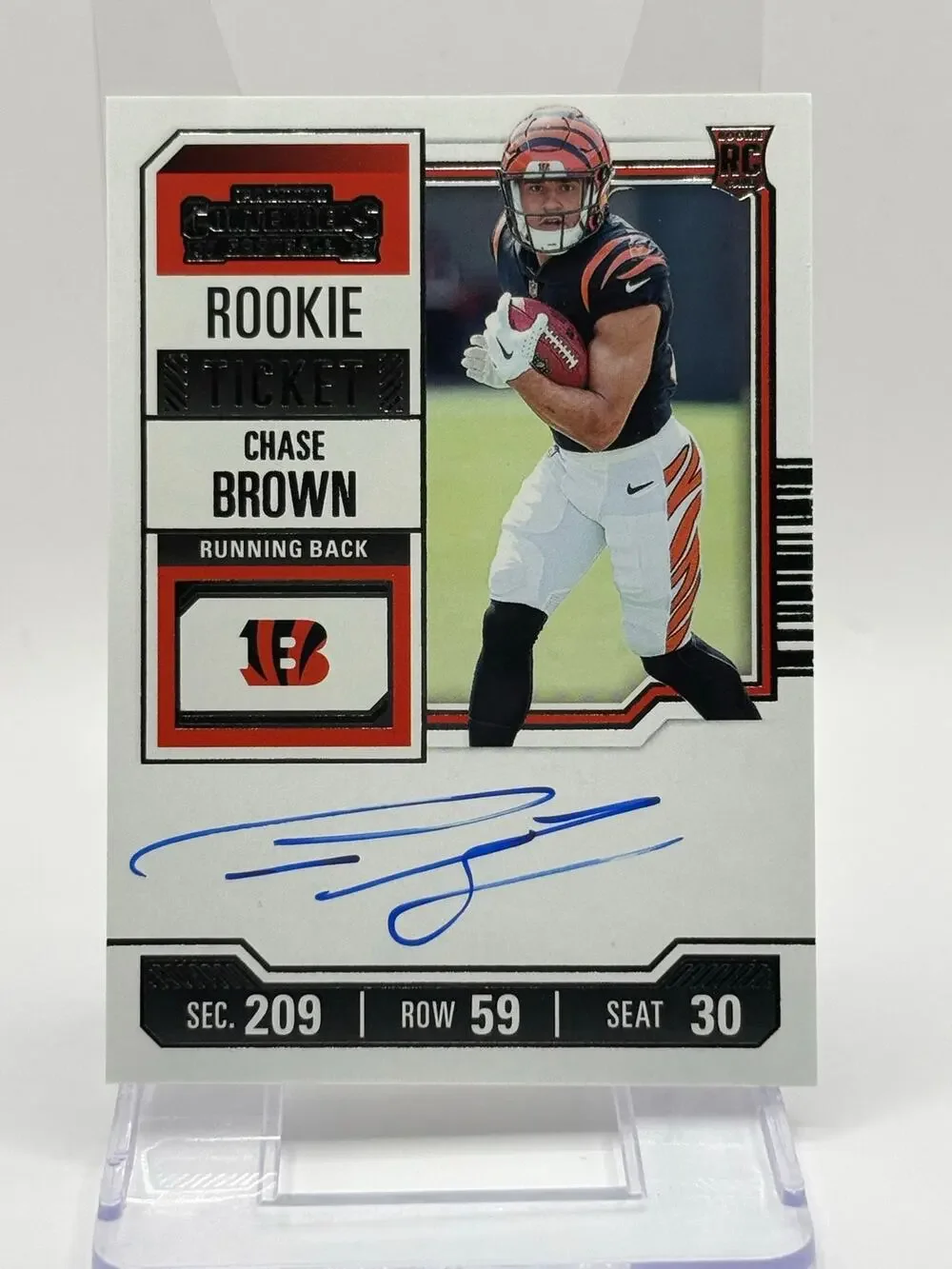 2023 Contenders Chase Brown Rookie Ticket On Card Auto Cincinnati Bengals RC